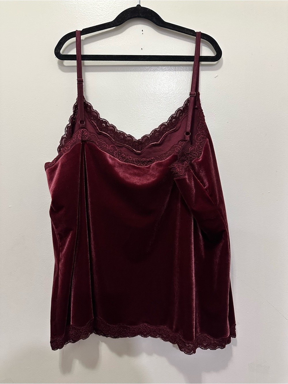 Coldwater Creek Velvet Lace Cami Tank - Wine Sz 2X - Picture 3 of 5